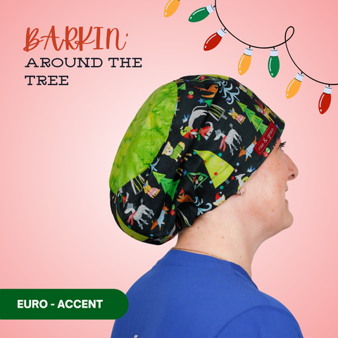 Barkin’ Around The Tree - Scrub Cap - rae & grace - Euro - Accent Top