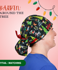 Barkin’ Around The Tree - Scrub Cap - rae & grace - Ponytail - Matching Top