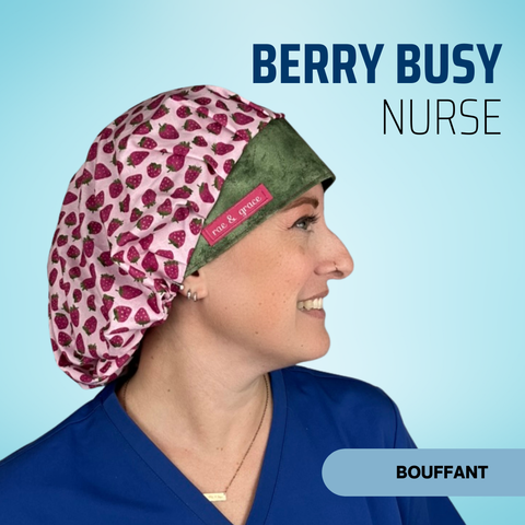 Berry Busy Nurse  - Scrub Cap - rae & grace - Bouffant