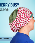 Berry Busy Nurse  - Scrub Cap - rae & grace - Euro - Accent Top