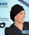Black Leopard - Scrub Cap - rae & grace - Stretch