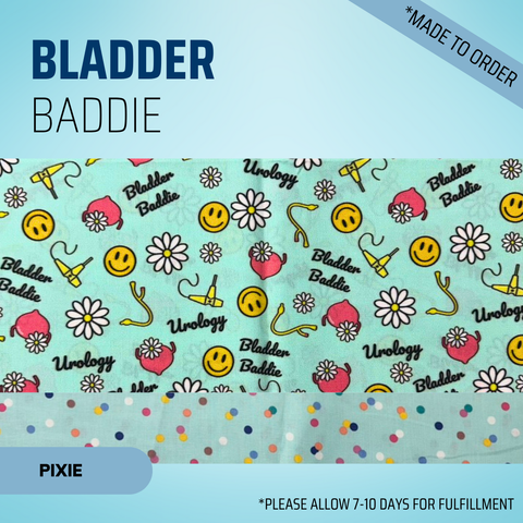 Bladder Baddie - Scrub Cap - rae & grace - Pixie - Made to order Please allow 7-10 days for fulfillment.