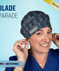 Blade Parade  - Scrub Cap - rae & grace - Euro - Matching Top
