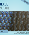 Blade Parade  - Scrub Cap - rae & grace - Skull Cap - Made to order Please allow 7-10 days for fulfillment.