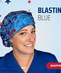 Blastin' Blue {Blue Fireworks} - Scrub Cap - rae & grace - Bouffant