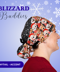 Blizzard Buddies - Scrub Cap - rae & grace - Ponytail - Accent Top