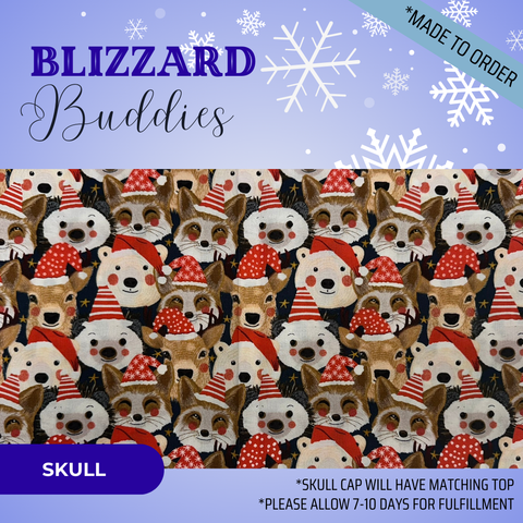 Blizzard Buddies - Scrub Cap - rae & grace - Skull Cap - Made to order Please allow 7-10 days for fulfillment.