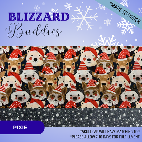 Blizzard Buddies - Scrub Cap - rae & grace - Pixie - Made to order Please allow 7-10 days for fulfillment.