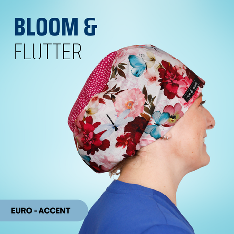 Bloom & Flutter - Scrub Cap - rae & grace - Euro - Accent Top