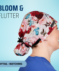 Bloom & Flutter - Scrub Cap - rae & grace - Ponytail - Matching Top