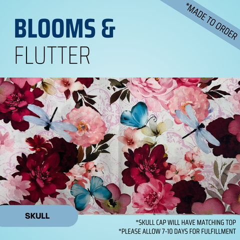 Bloom & Flutter - Scrub Cap - rae & grace - Skull Cap - Made to order Please allow 7-10 days for fulfillment.