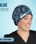 Blue Tiedye - Scrub Cap - rae & grace - Euro - Matching Top