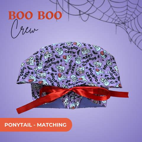 Boo Boo Crew - Scrub Cap - rae & grace - Ponytail - Matching Top