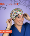 Boo Bucket Bash - Scrub Cap - rae & grace - Euro - Matching Top
