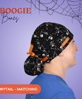 Boogie Bones  - Scrub Cap - rae & grace - Ponytail - Matching Top