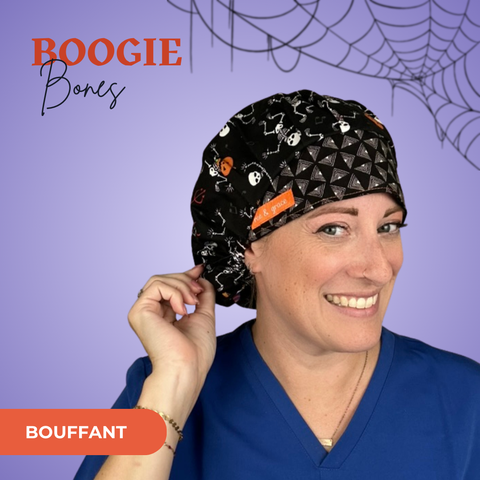 Boogie Bones  - Scrub Cap - rae & grace - Bouffant