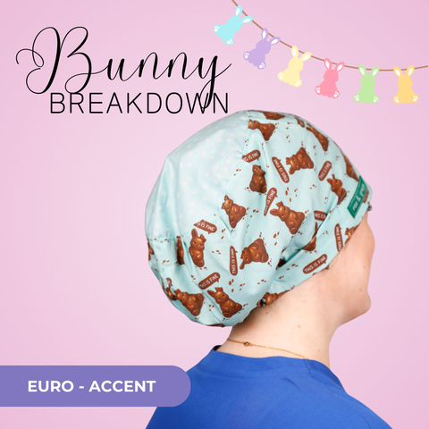 Bunny Breakdown - Scrub Cap - rae & grace - Euro - Accent Top