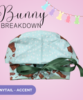 Bunny Breakdown - Scrub Cap - rae & grace - Ponytail - Accent Top