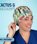 Cactus & Succulents - Scrub Cap - rae & grace - Euro - Matching Top