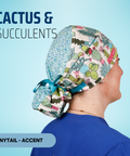 Cactus & Succulents - Scrub Cap - rae & grace - Ponytail - Accent Top