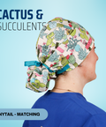 Cactus & Succulents - Scrub Cap - rae & grace - Ponytail - Matching Top
