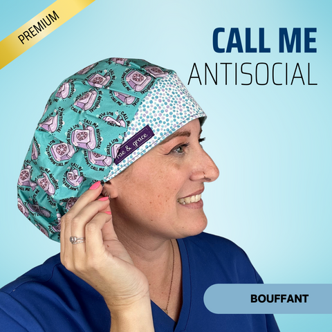 Call Me Antisocial - Scrub Cap - rae & grace - Bouffant
