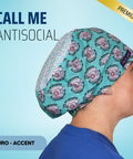 Call Me Antisocial - Scrub Cap - rae & grace - Euro - Accent Top