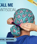 Call Me Antisocial - Scrub Cap - rae & grace - Ponytail - Matching Top