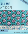 Call Me Antisocial - Scrub Cap - rae & grace - Pixie - Made to order Please allow 7-10 days for fulfillment.