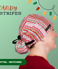Candy Stripes - Scrub Cap - rae & grace - Ponytail - Matching Top