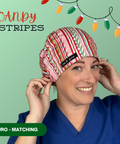 Candy Stripes - Scrub Cap - rae & grace - Euro - Matching Top
