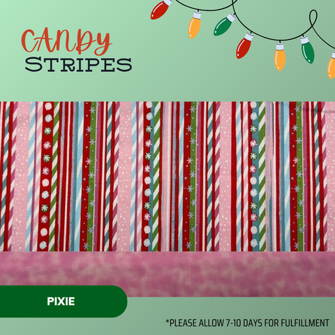 Candy Stripes - Scrub Cap - rae & grace - Pixie - Made to order Please allow 7-10 days for fulfillment.