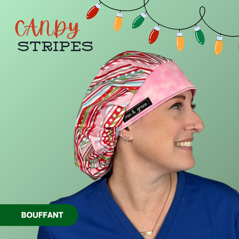 Candy Stripes - Scrub Cap - rae & grace - Bouffant