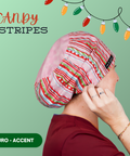 Candy Stripes - Scrub Cap - rae & grace - Euro - Accent Top