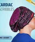 Cardiac Scribbles - Pink - Scrub Cap - rae & grace - Euro - Accent Top