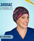 Cardiac Scribbles - Pink - Scrub Cap - rae & grace - Euro - Matching Top
