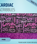 Cardiac Scribbles - Pink - Scrub Cap - rae & grace - Pixie - *Made to order