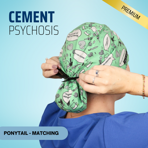 Cement Psychosis - Scrub Cap - rae & grace - Ponytail - Matching Top