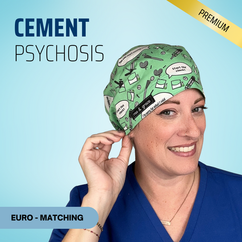 Cement Psychosis - Scrub Cap - rae & grace - Euro - Matching Top