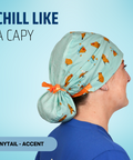 Chill Like a Capy  - Scrub Cap - rae & grace - Ponytail - Accent Top