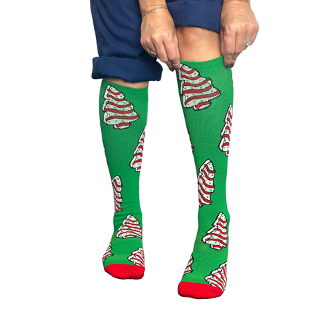 Christmas Tree Snack Cakes - Compression Socks