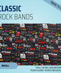 Classic Rock Bands - Scrub Cap - rae & grace - Skull Cap - Made to order Please allow 7-10 days for fulfillment.