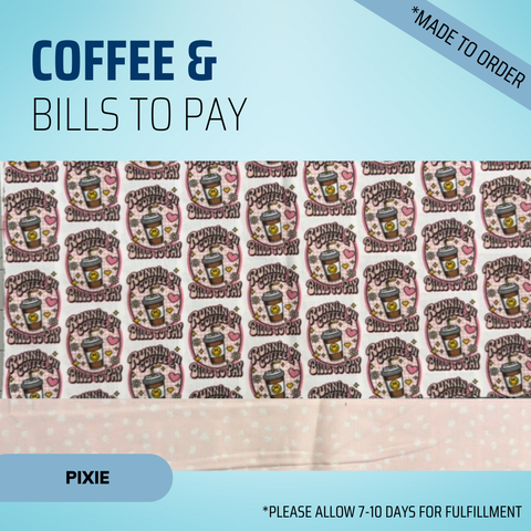 Coffee & Bills To Pay - Scrub Cap - rae & grace - Pixie - *Made to order
