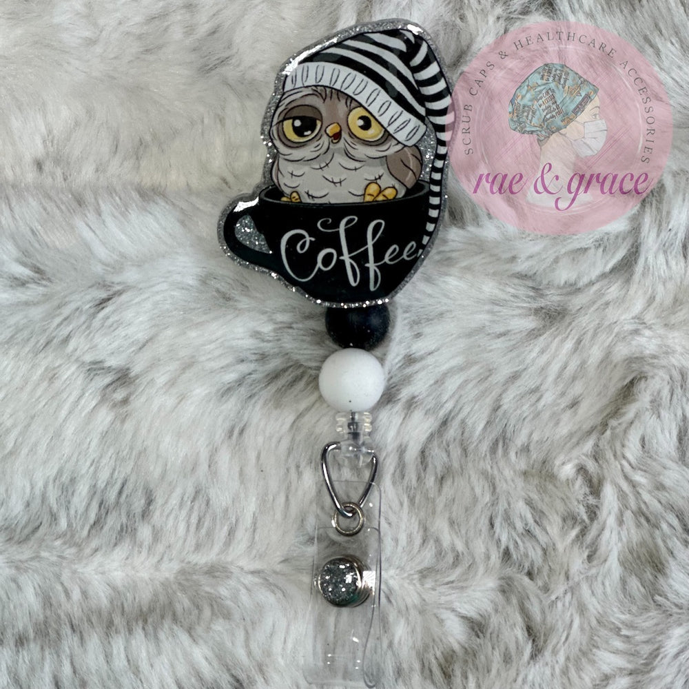 
            
                Load image into Gallery viewer, Coffee Owl - Badge Reel
            
        