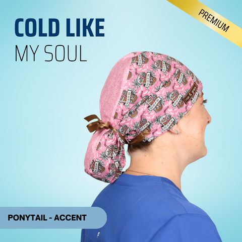 Cold Like My Soul - Scrub Cap - rae & grace - Ponytail - Accent Top