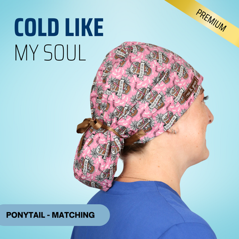 Cold Like My Soul - Scrub Cap - rae & grace - Ponytail - Matching Top