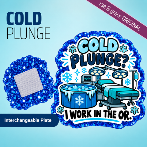 Cold Plunge? - Badge Reel - rae & grace - Interchangeable Plate Only