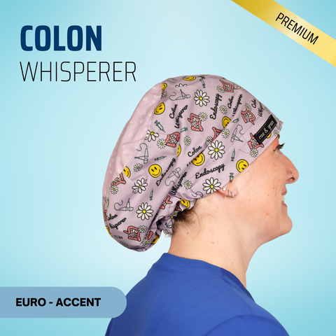Colon Whisperer - Scrub Cap - rae & grace - Euro - Accent Top
