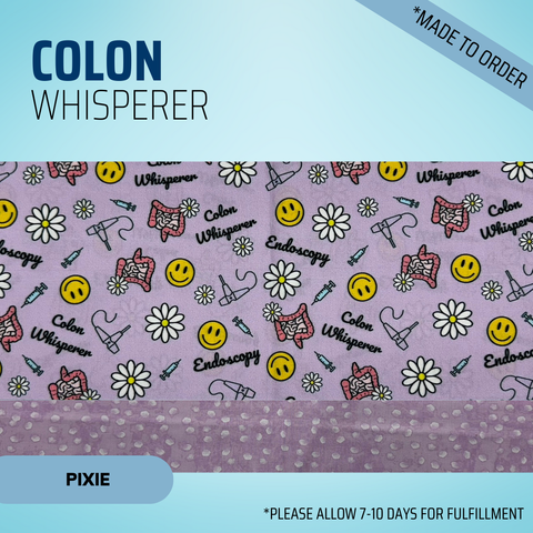 Colon Whisperer - Scrub Cap - rae & grace - Pixie - Made to order Please allow 7-10 days for fulfillment.