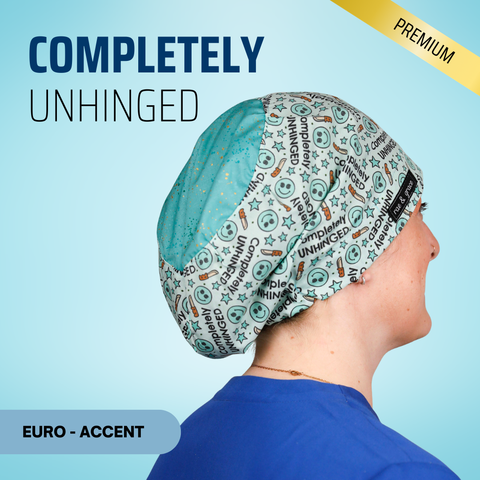 Completly Unhinged - Scrub Cap - rae & grace - Euro - Accent Top